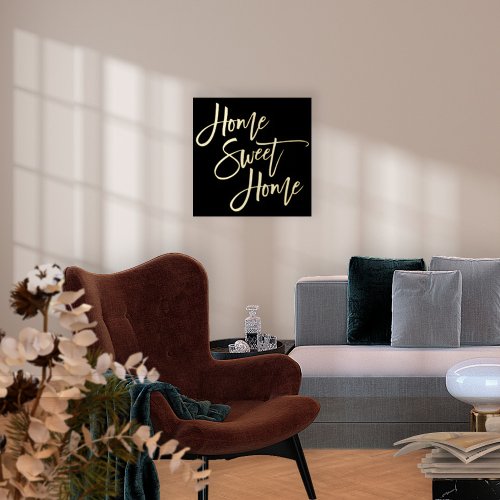 Home Sweet Home Black Luxury Real Foil Prints