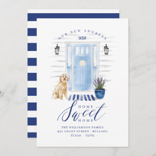 Home Sweet Home Blue Coastal Watercolor Front Door Announcement