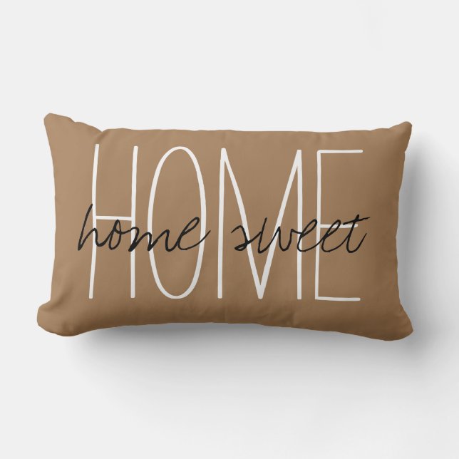 Home sweet Home Brown Lumbar Pillow (Front)