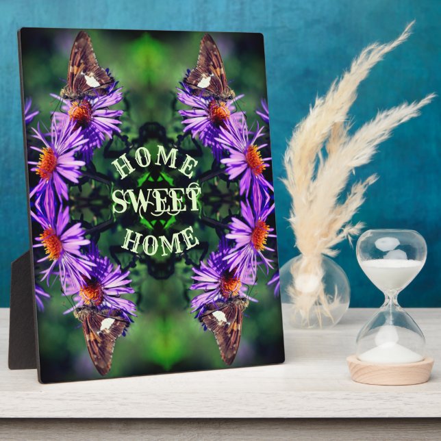 Home Sweet Home Butterfly Flower Abstract    Plaque (Side)