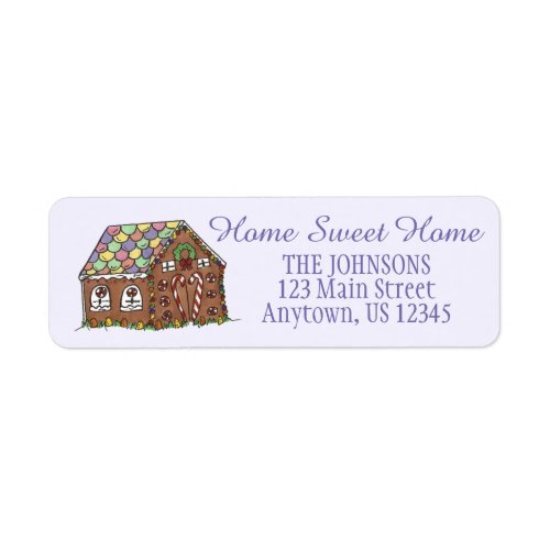 Home Sweet Home Candy Christmas Gingerbread House Label