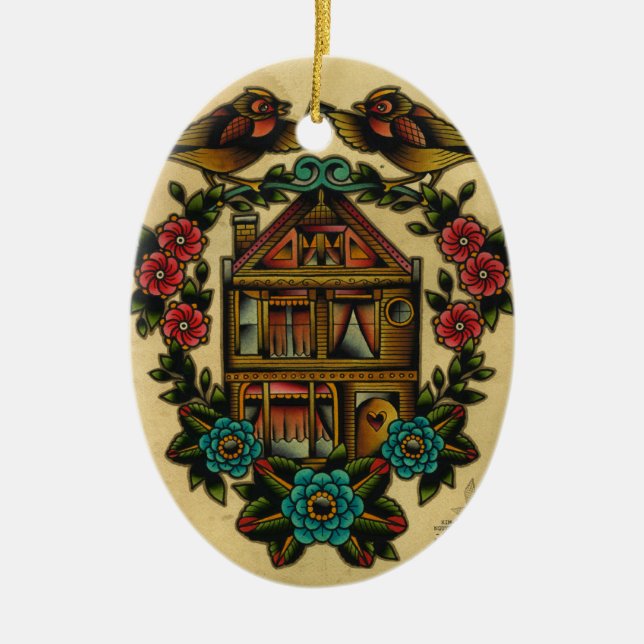 home sweet home ceramic ornament (Front)