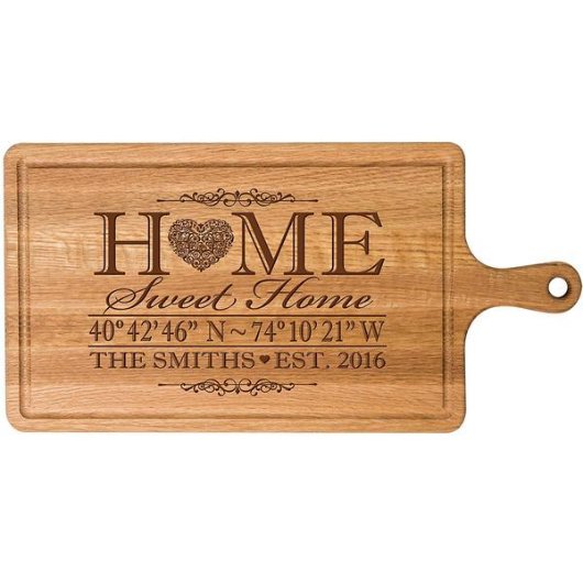 Home Sweet Home Cherry Wood Cutting Board (Front)