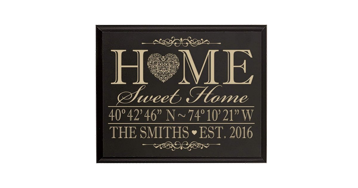 Home Sweet Home Classic Black Wooden Wall Plaque Zazzle