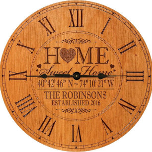 Home Sweet Home Classic Cherry Roman Wall Clock