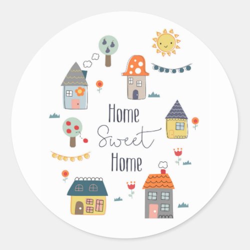 Home Sweet Home Classic Round Sticker