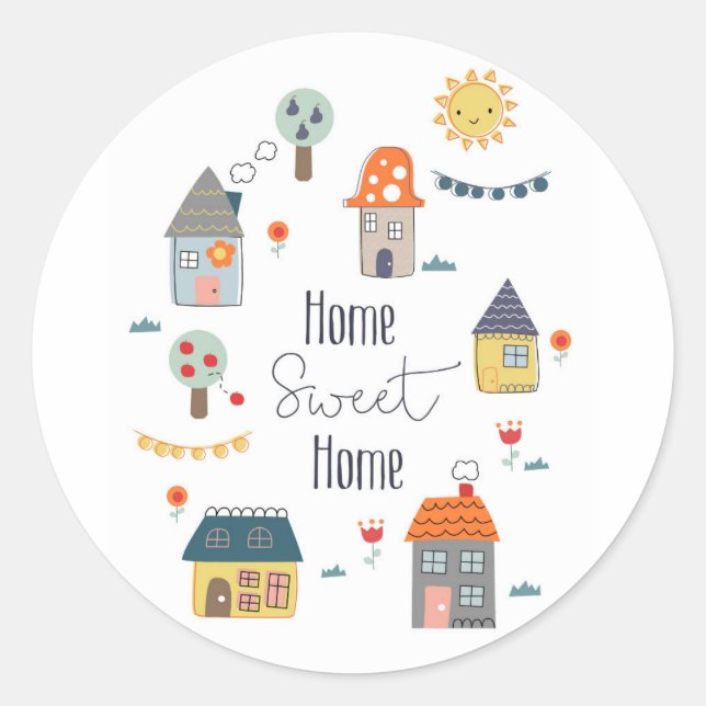 Home Sweet Home Classic Round Sticker (Front)
