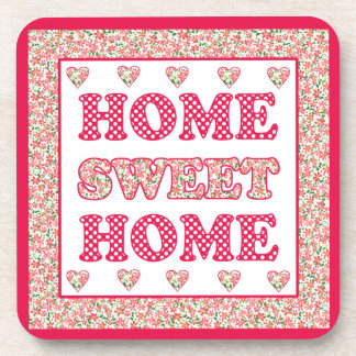 Home Sweet Home Coasters Red and White Mix'n'Match
