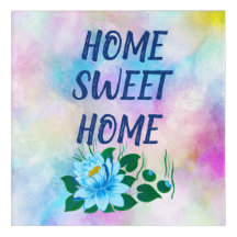 Home Sweet Home Colorful Watercolor Floral Decor