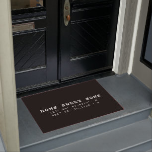 Home Sweet Home   Coordinates   Black & White Doormat