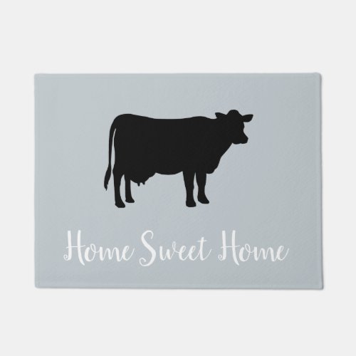 Home Sweet Home Cow Farmhouse Gray Floor Mat