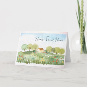 Home Sweet Home Cozy Watercolor Card