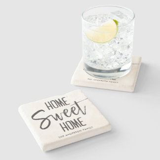 Home Sweet Home | Custom Family Name Stone Coaster