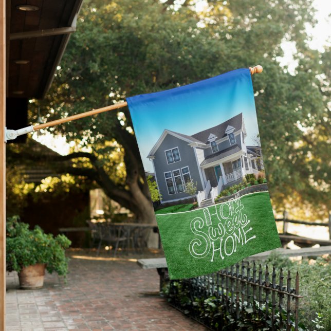 Home Sweet Home Custom Photo House Flag (In SItu)