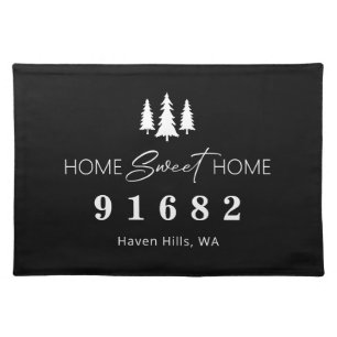 Home Sweet Home Custom Zip Code  Cloth Placemat
