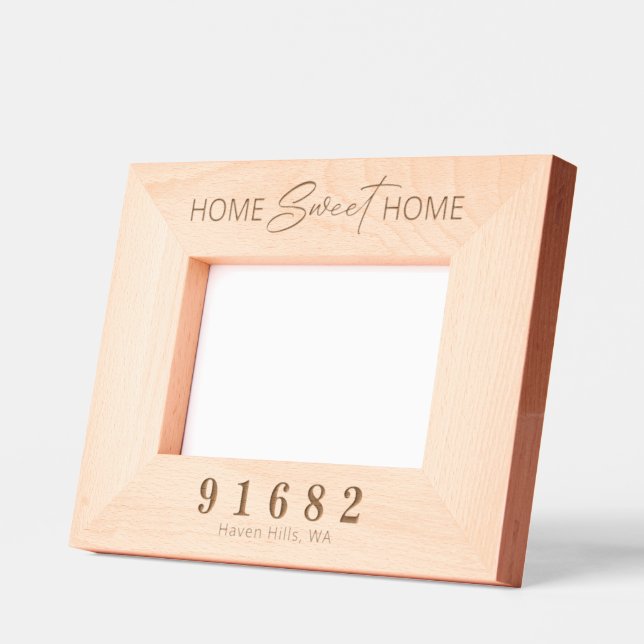Home Sweet Home Custom Zip Code Engraved Frames (Left)