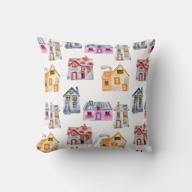 Home sweet home Cute houses Throw Pillow (Front)