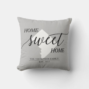 Home Sweet Home DC State Family Name Throw Pillow