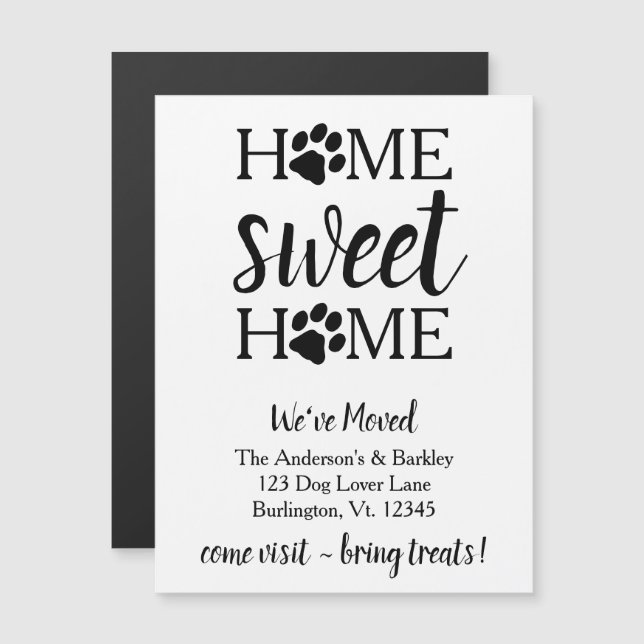 Home Sweet Home Dog Moving Announcement Card (Front/Back)