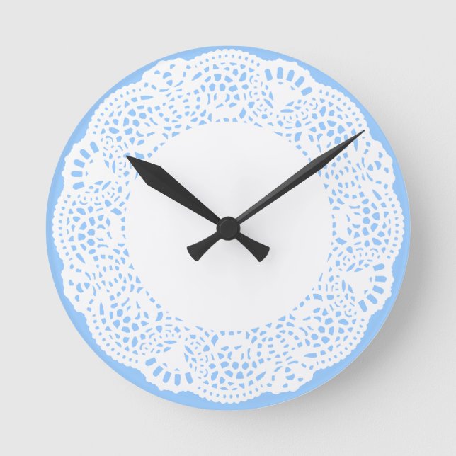 Home Sweet Home Doily Design Round Clock (Front)