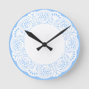 Home Sweet Home Doily Design Round Clock