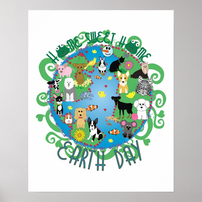 Home Sweet Home Earth Day Animals Print