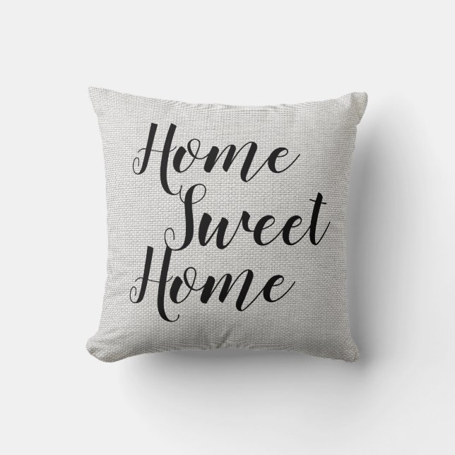 Home Sweet Home Elegant Rustic Country Farmhouse Throw Pillow (Front)
