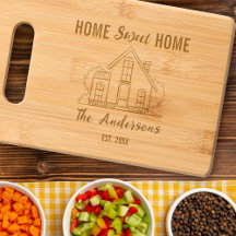 Home Sweet Home Etched Wooden Cutting Board