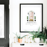 Home Sweet Home Family Blush Pink Watercolor Door Poster<br><div class="desc">Beautiful and elegant unique personalized gift for new homeowners, newlywed's first home, and house warming gifts. Our design features our own hand-painted watercolor blush pink front door. Accented with touches of gold on the mailbox slot, door handle, and door kickplate. Modern black outdoor wall lights and a burlap welcome doormat...</div>