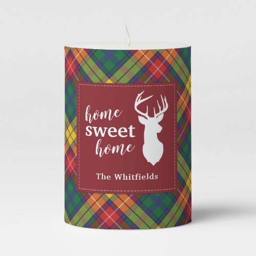 Home Sweet Home Family Holidays Christmas Reunion Pillar Candle