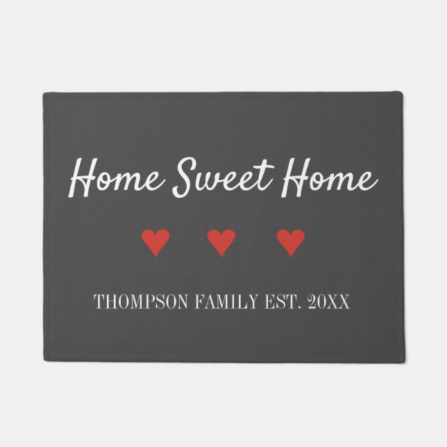 Home Sweet Home Family Name Doormat (Front)