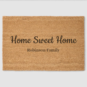 Home Sweet Home Family Name Fiber Doormat
