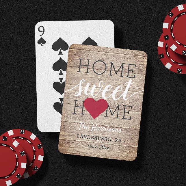 Home Sweet Home Family Name & Hometown Poker Cards (Creator Uploaded)