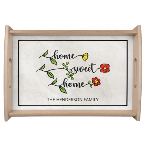 Home Sweet Home Family Name Housewarming Serving Tray