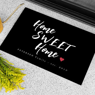 Home sweet home family name personalized doormat