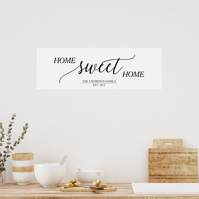 Home Sweet Home Family Name Poster (Kitchen)