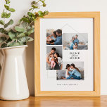 Home Sweet Home Family Photo Collage Personalized Poster<br><div class="desc">A memorable and personalized family wall art print to display and cherish your special family memories. Our design features a simple faux gold house frame with "Home Sweet Home" displayed is a beautiful script & Serif text paring. The house frame features four photo collage to display your own special family...</div>