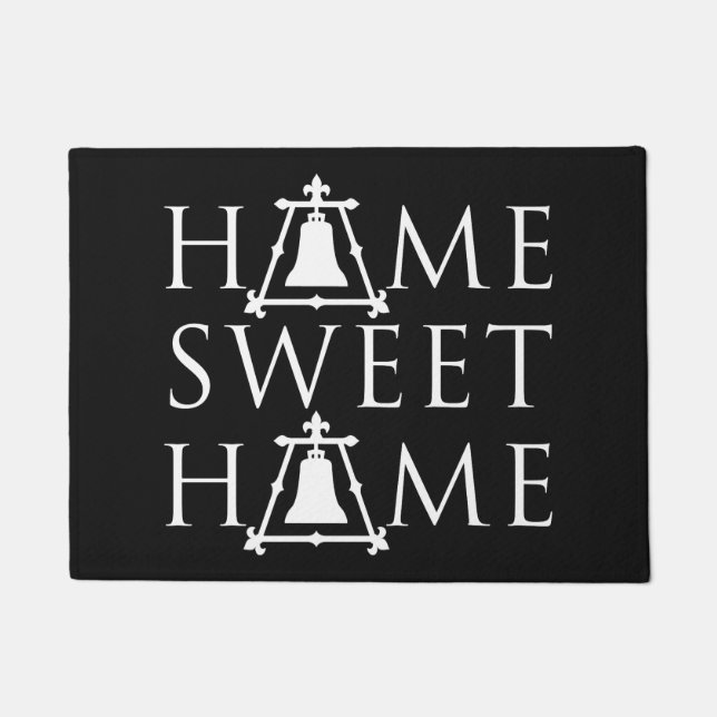 Home Sweet Home Fleur Design - Black & White - Doormat (Front)
