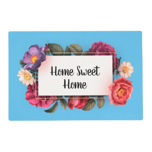 Home Sweet Home Floral Frame Placemat