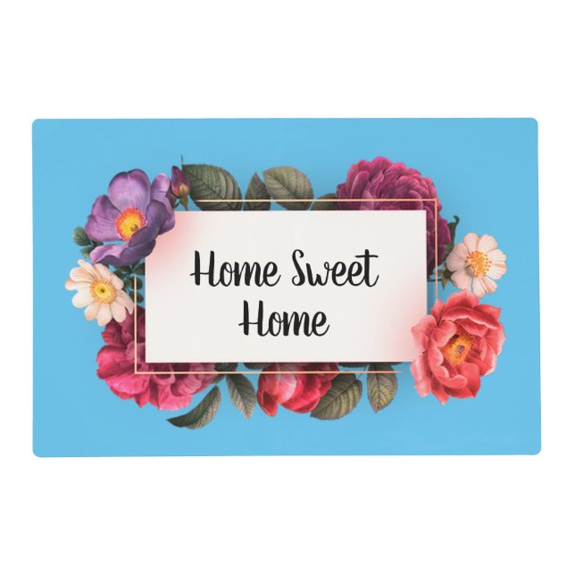Home Sweet Home Floral Frame Placemat (Front)