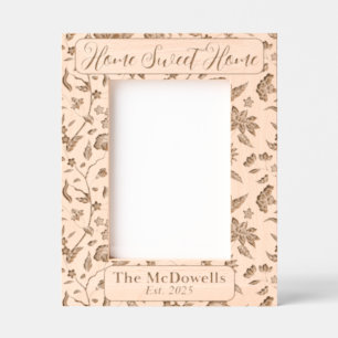 Home Sweet Home Floral Laser Etched Picture Frame