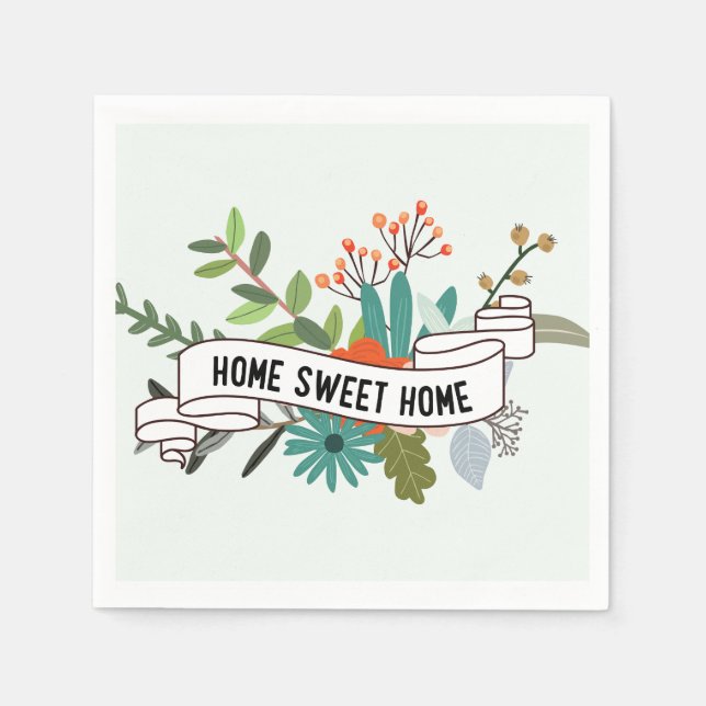 Home Sweet Home | floral Napkins (Front)