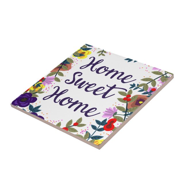 Home Sweet Home Floral Reef Ceramic Tile (Side)