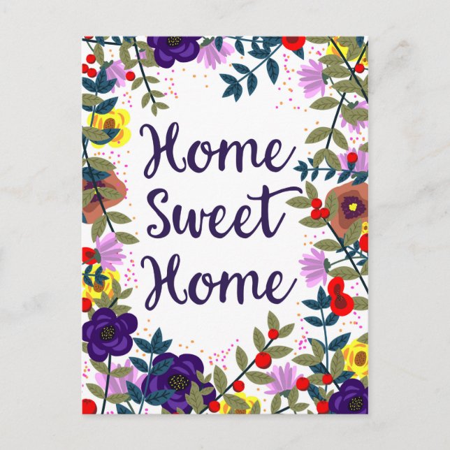 Home Sweet Home Floral Reef Postcard (Front)