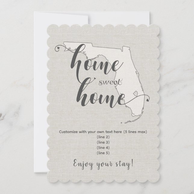Home Sweet Home Florida Custom Invitation (Front)