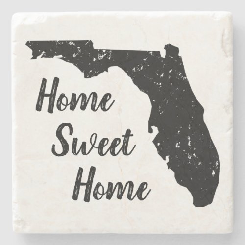 Home Sweet Home Florida state map silhouette Stone Coaster