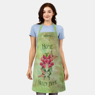 Home Sweet Home Flowers And Butterflies Apron