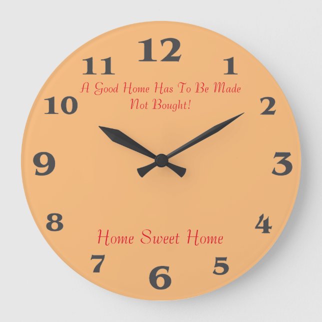 Home Sweet Home for Round-Large-Wall-Clock Large Clock (Front)