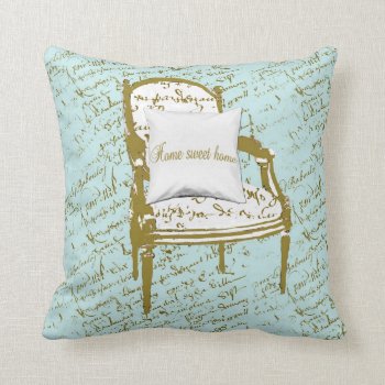 Home Sweet Home  French Script Throw Pillow by karenharveycox at Zazzle