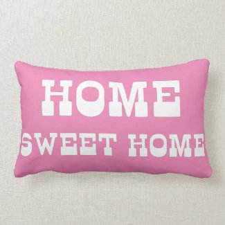 Home Sweet Home - Fun Barn Typography Pink Lumbar Pillow